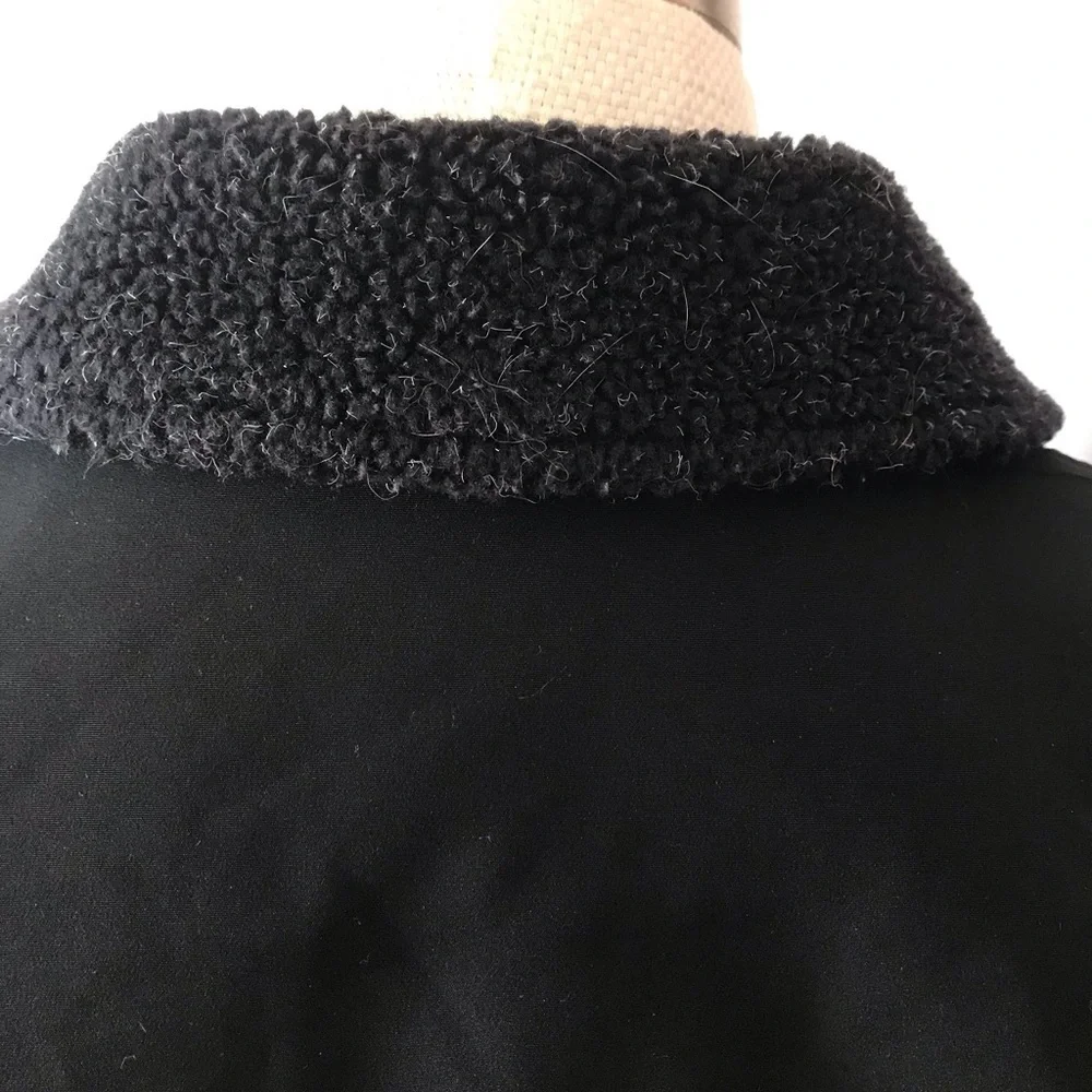 Port Authority Button Coat with Black Sherpa Collar Size 8